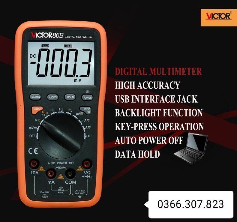 [HCM]Đồng hồ vạn năng hiển thị số VICTOR 86B