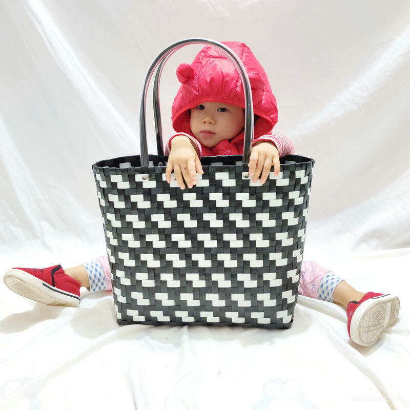 giỏ xách đan tay, làn đi chợ, đan hoa văn z size trung 32 x cm