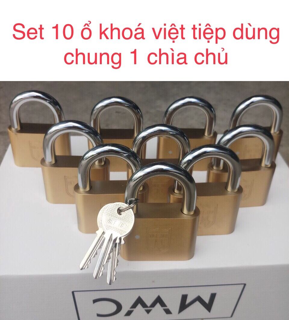 Set 10 ổ khoá việt tiệp dùng chung 1 chìa chủ