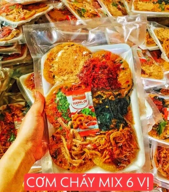 Cơm Cháy Chiên Mắm Mix 6 Vị Full topping