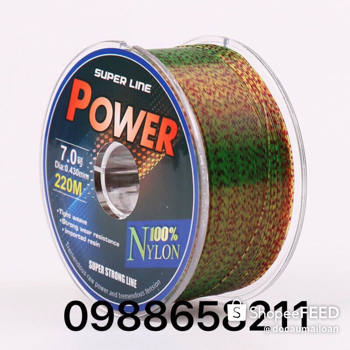 Cước câu cá tàng hình dây câu cá 100% Nylon Super power tải cá tốt dùng làm dây trục câu cá