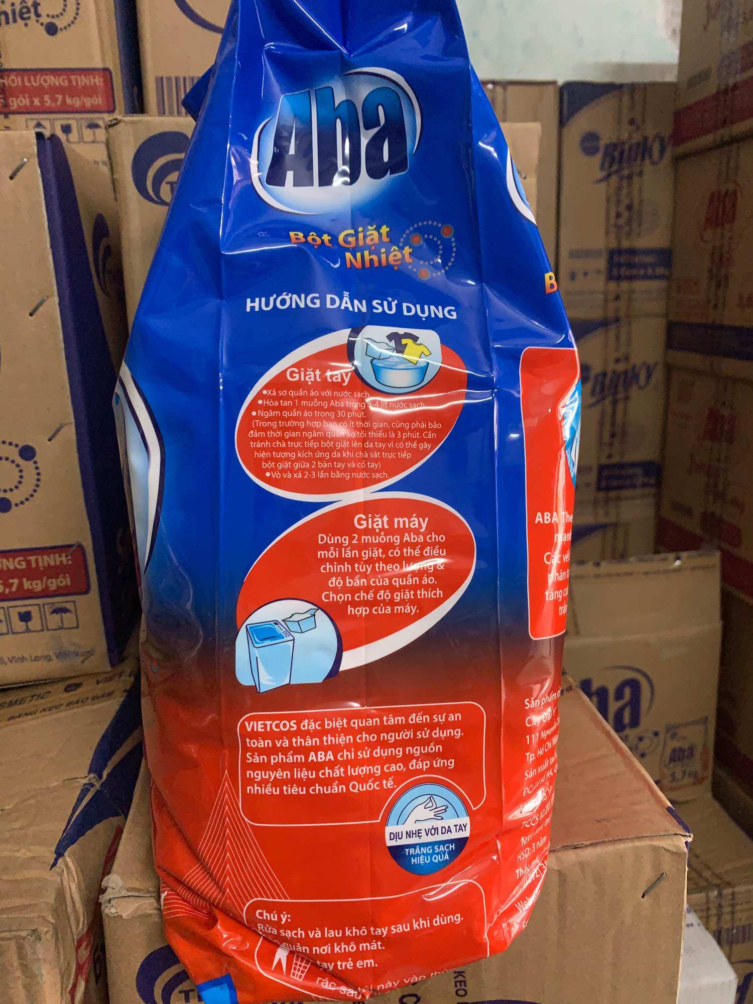 Bột giặt nhiệt Aba 5,7kg sạch tinh tươm