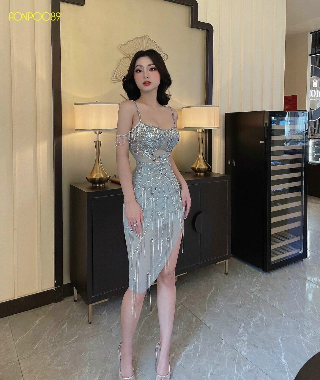 ĐẦM BODY ĐÍNH DÂY ĐÁ CAO CẤP