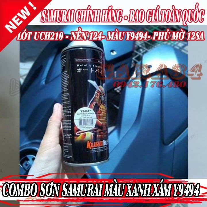 COMBO SƠN SAMURAI MÀU XÁM XANH ĐEN NHÁM VÀ BÓNG