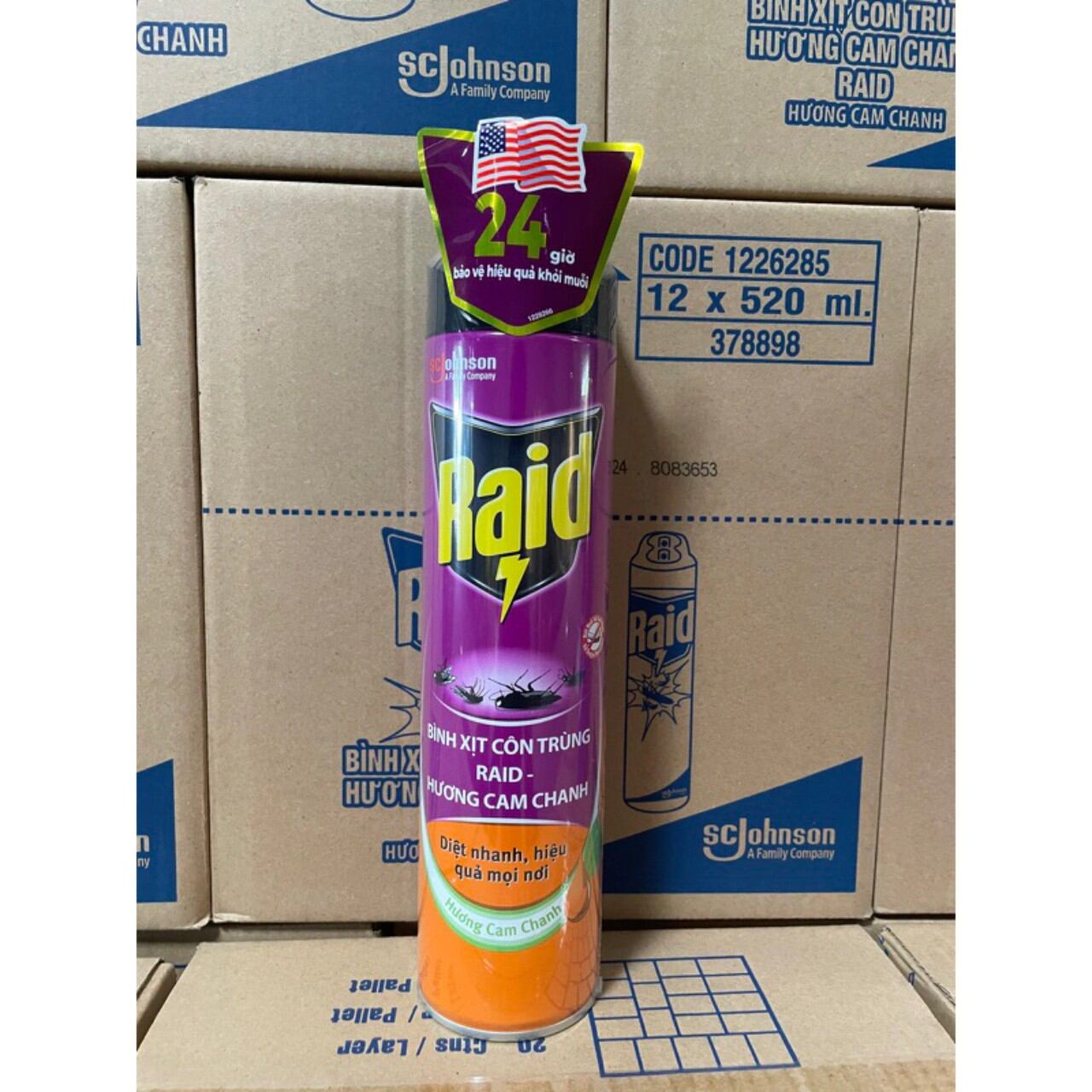 Bình xịt muỗi Raid 520ml
