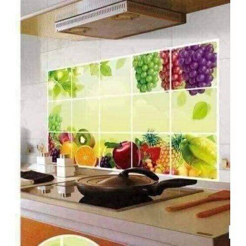 Decal dán bếp họa tiết 3D, miếng giấy dán tường nhà bếp cách nhiệt chống dầu mỡ, chịu nhiệt
