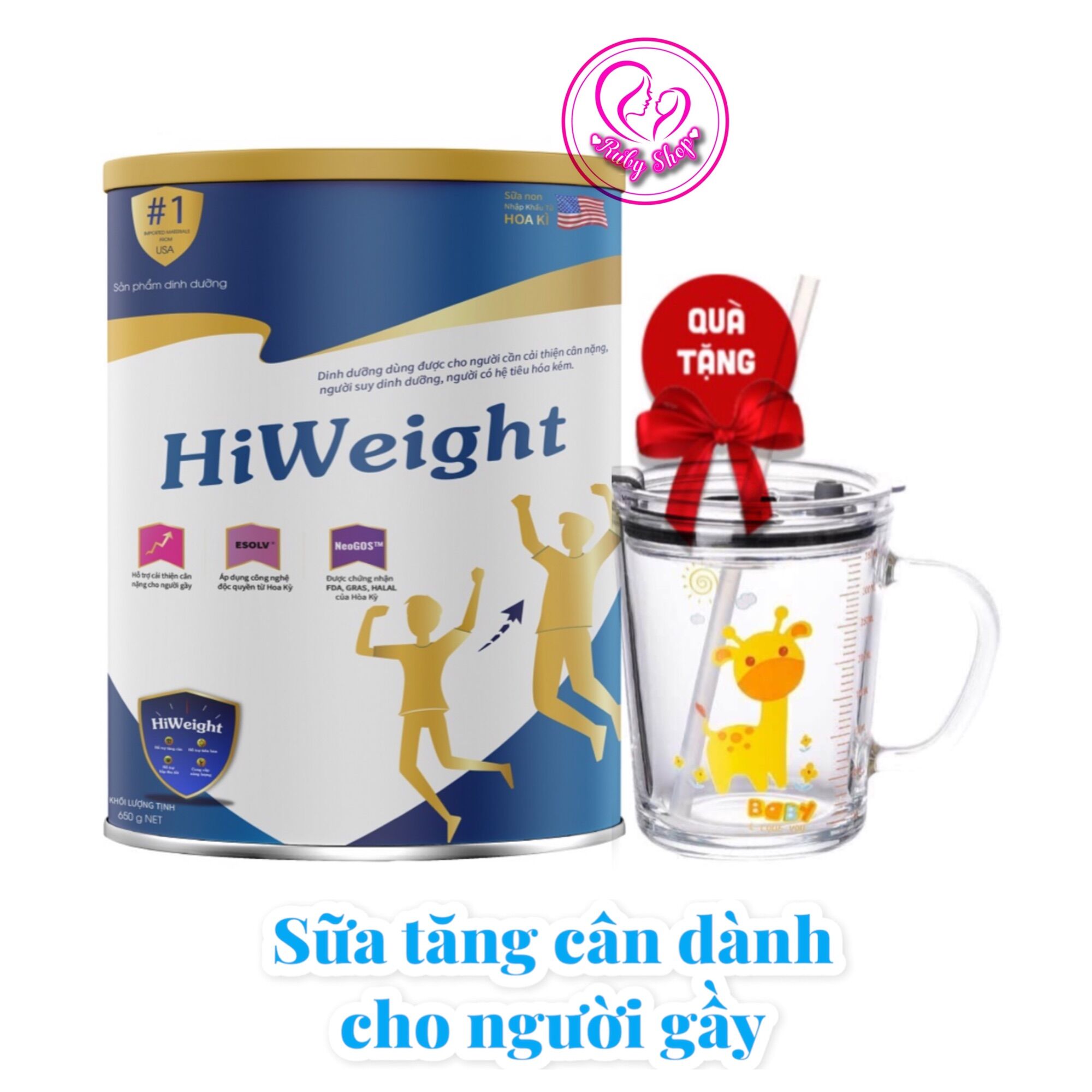 Sữa tăng cân dành cho người gầy Hiweight lon 650g chính hãng