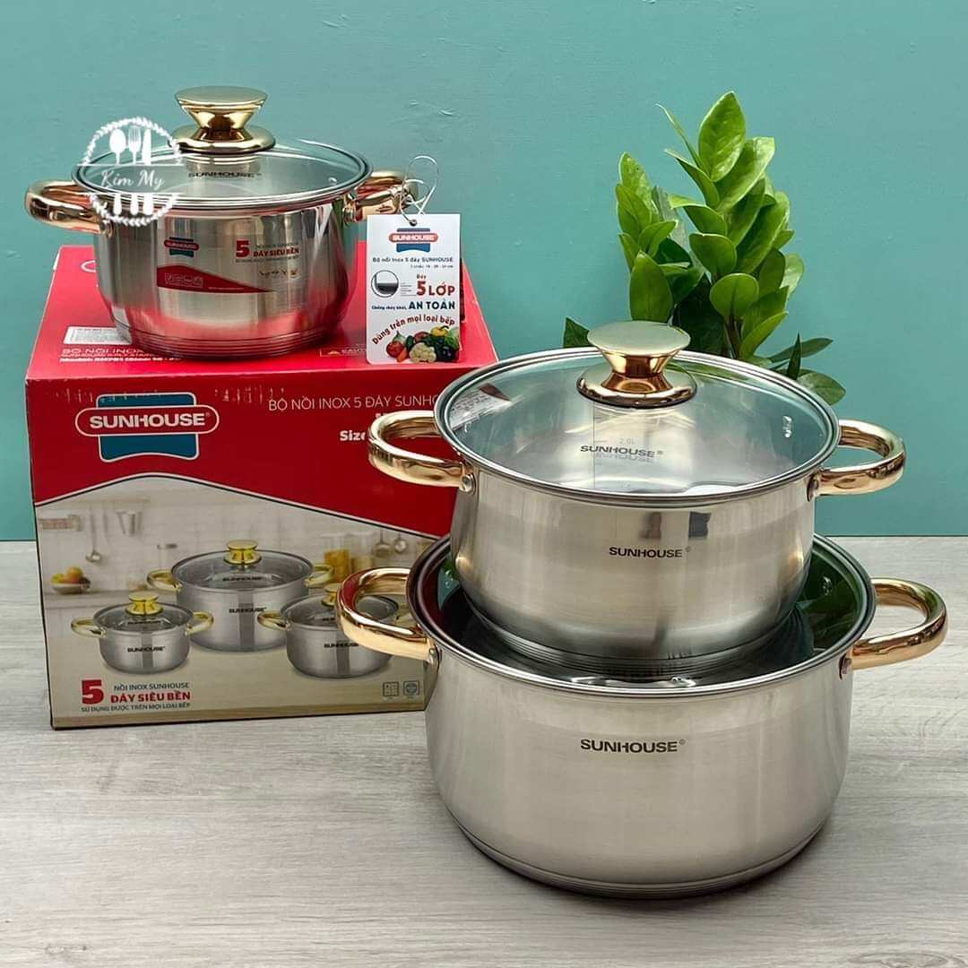 Bộ nồi 5 đáy sunhouse inox sh781