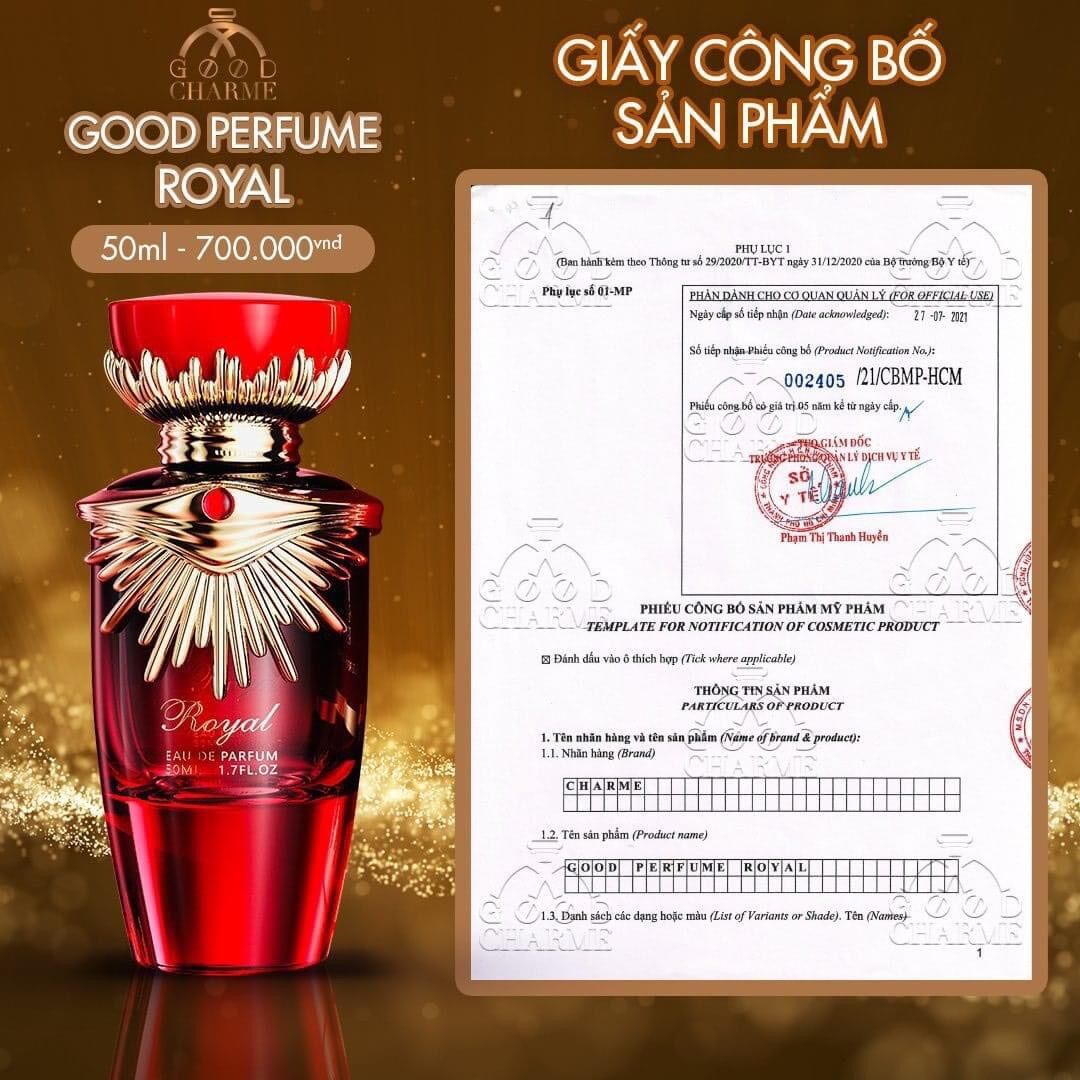 Nước hoa nữ Royal 50ml ( màu đỏ ) cào mã npp