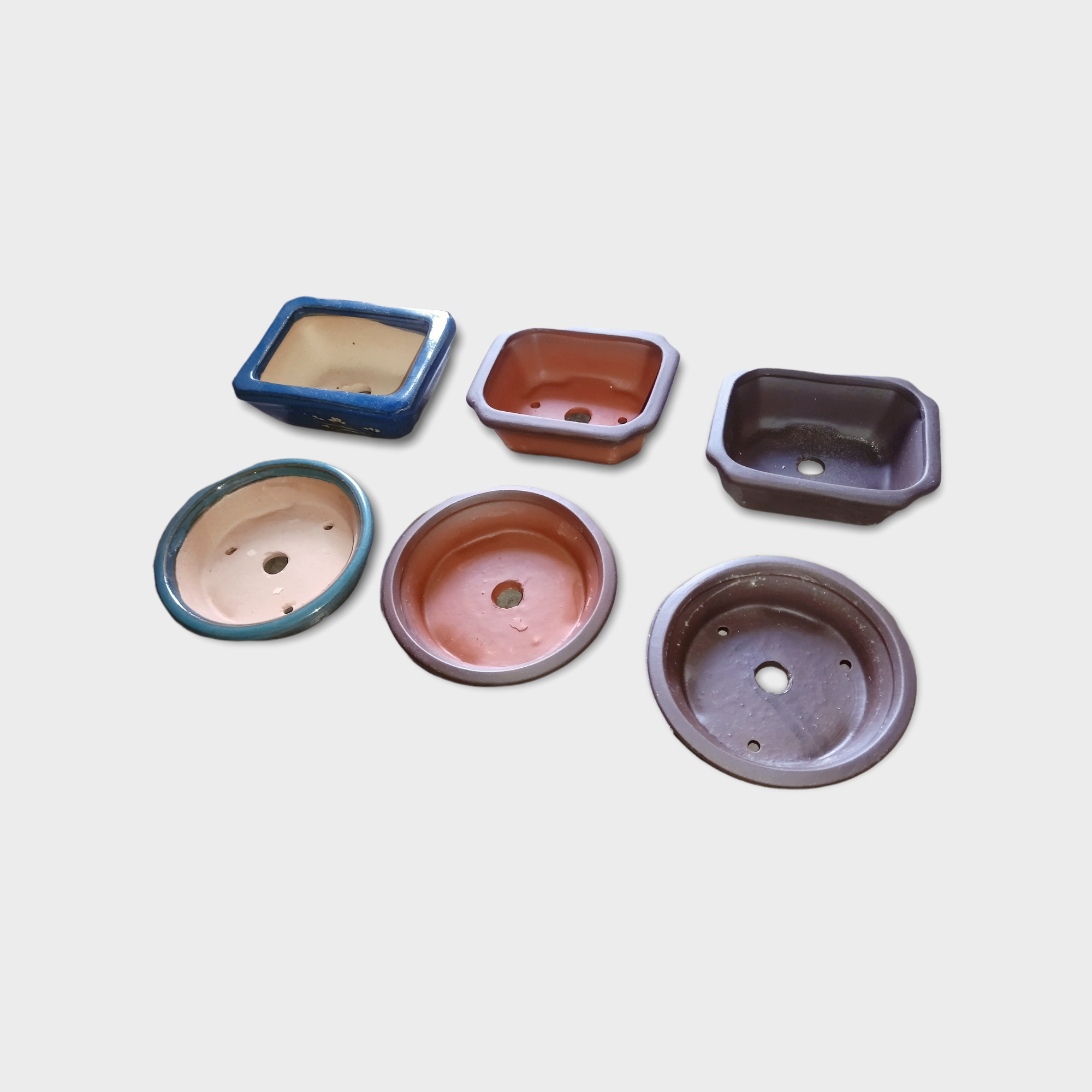 COMBO 6 CHẬU MINI CHẬU TRỒNG CÂY BONSAI -( có thể thay đổi mẫu và màu tuỳ đợt hàng )