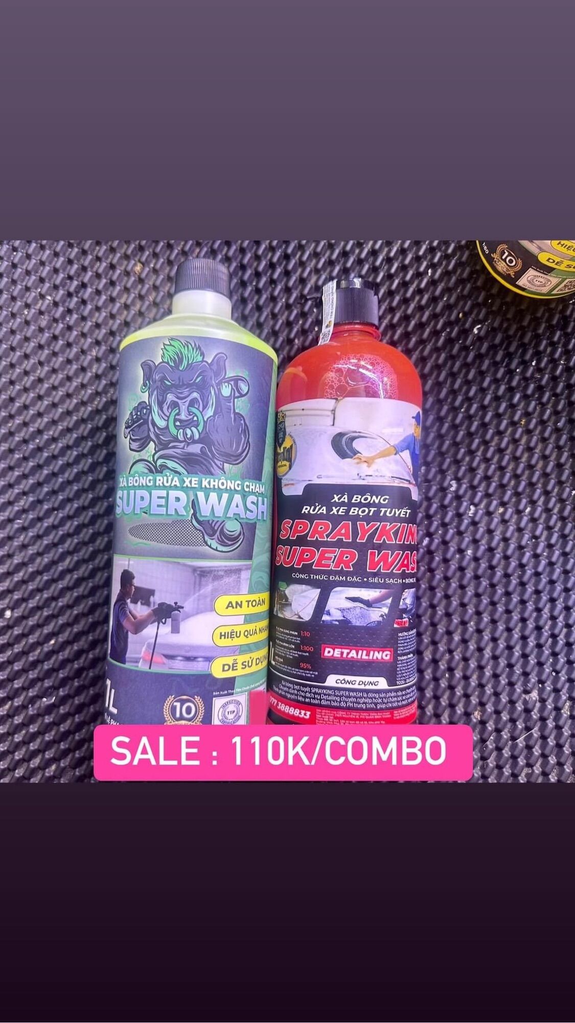 Sale : combo 2 chai nước rửa xe spayking 1 lít