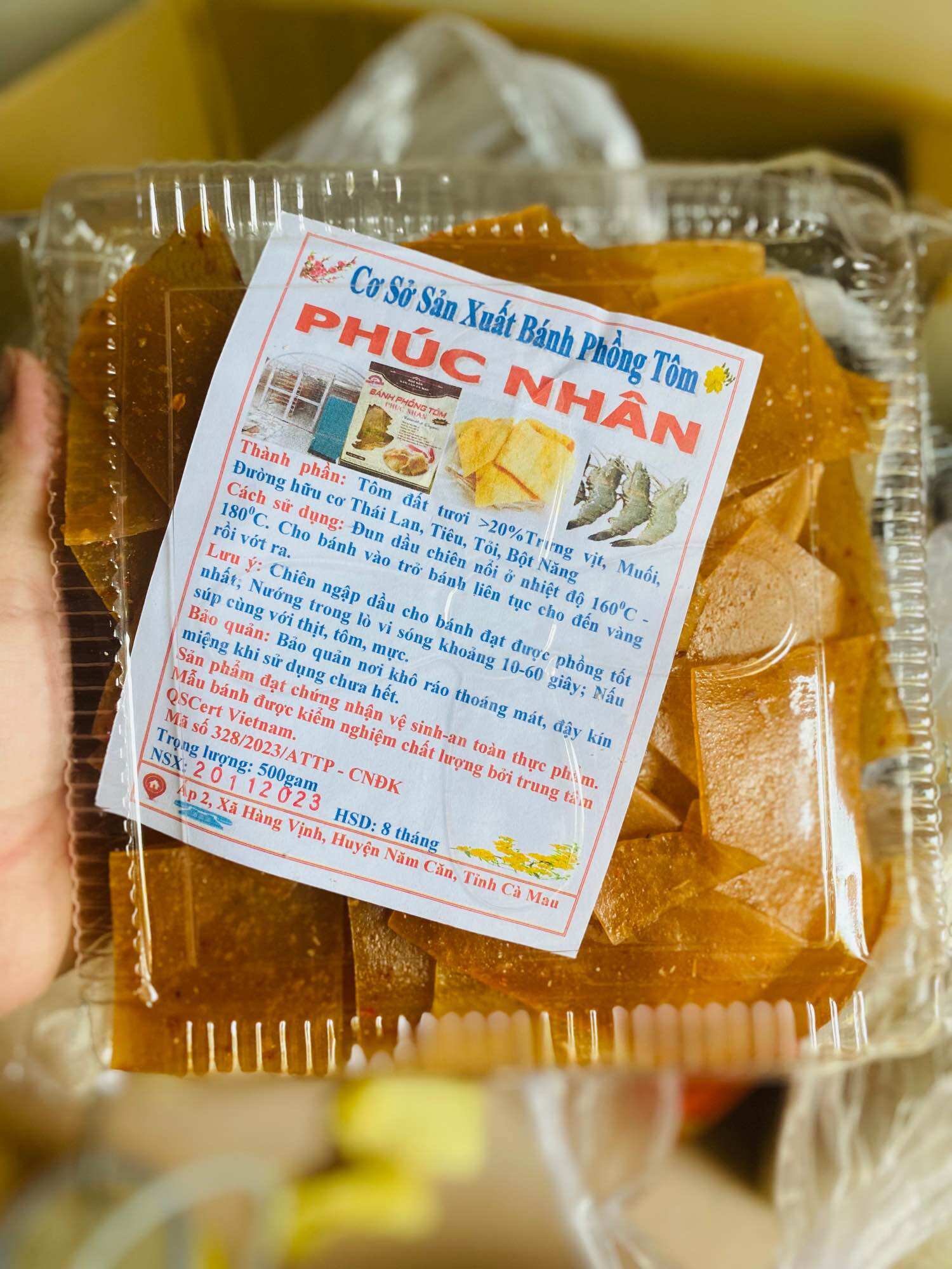 Bánh phồng tôm năm căn thượng hạng hộp 500g
