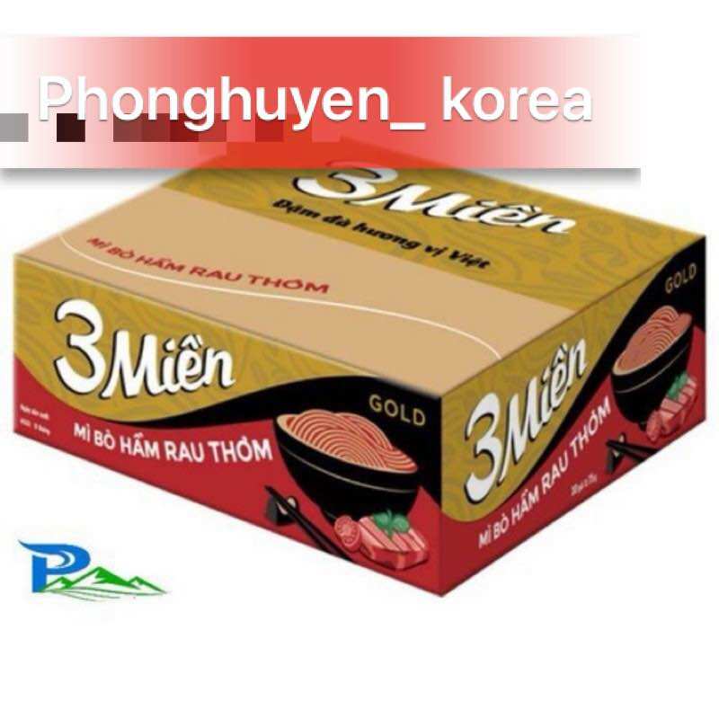 Thùng 30 + 2 gói x 75g Mì Tôm 3 Miền