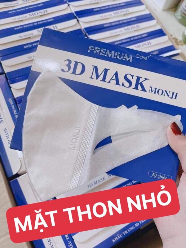 [ 5 Hộp 250 Cái ] Khẩu Trang 3D Hiệu MONJI Công Nghệ Hàn Quốc