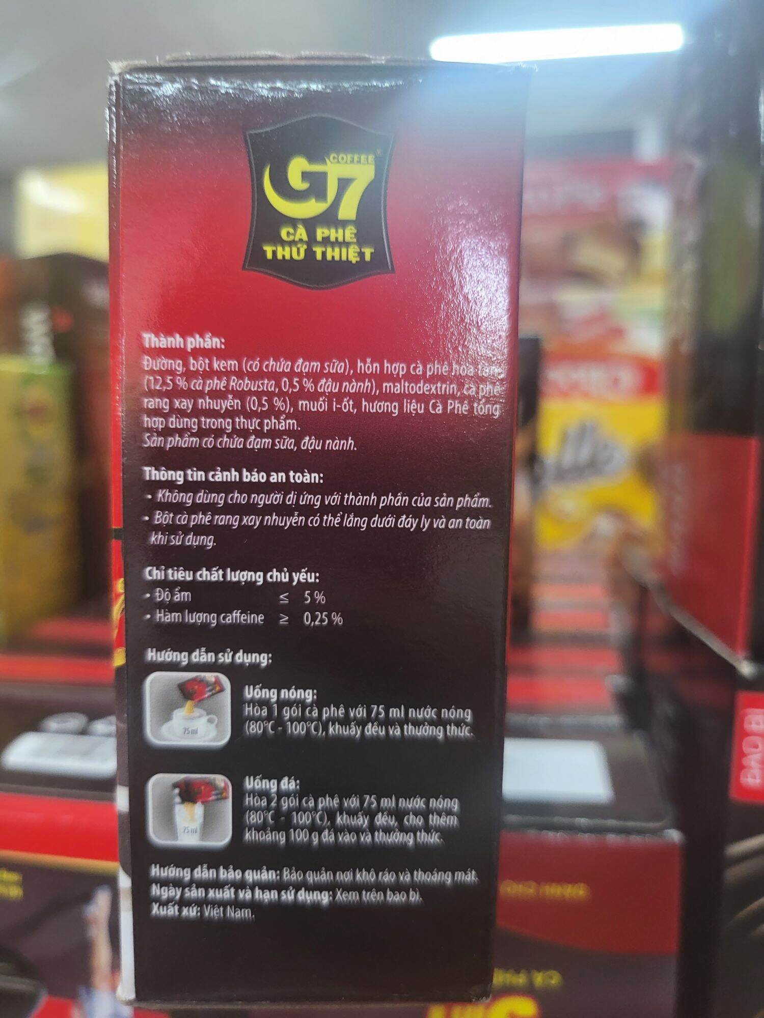 Cà phê sữa hòa tan G7 hộp 21 gói