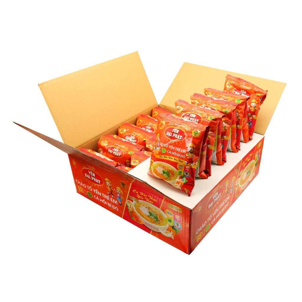 Cháo tổ yến cá hồi bí đỏ(dành cho trẻ em) thùng 30gói