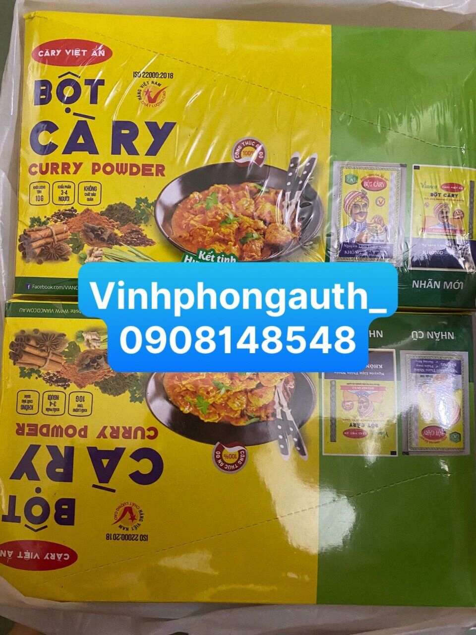 Bột cà ri Vianco ( Việt Ấn ) 10gr 1 gói ( 1 hộp 50 gói )