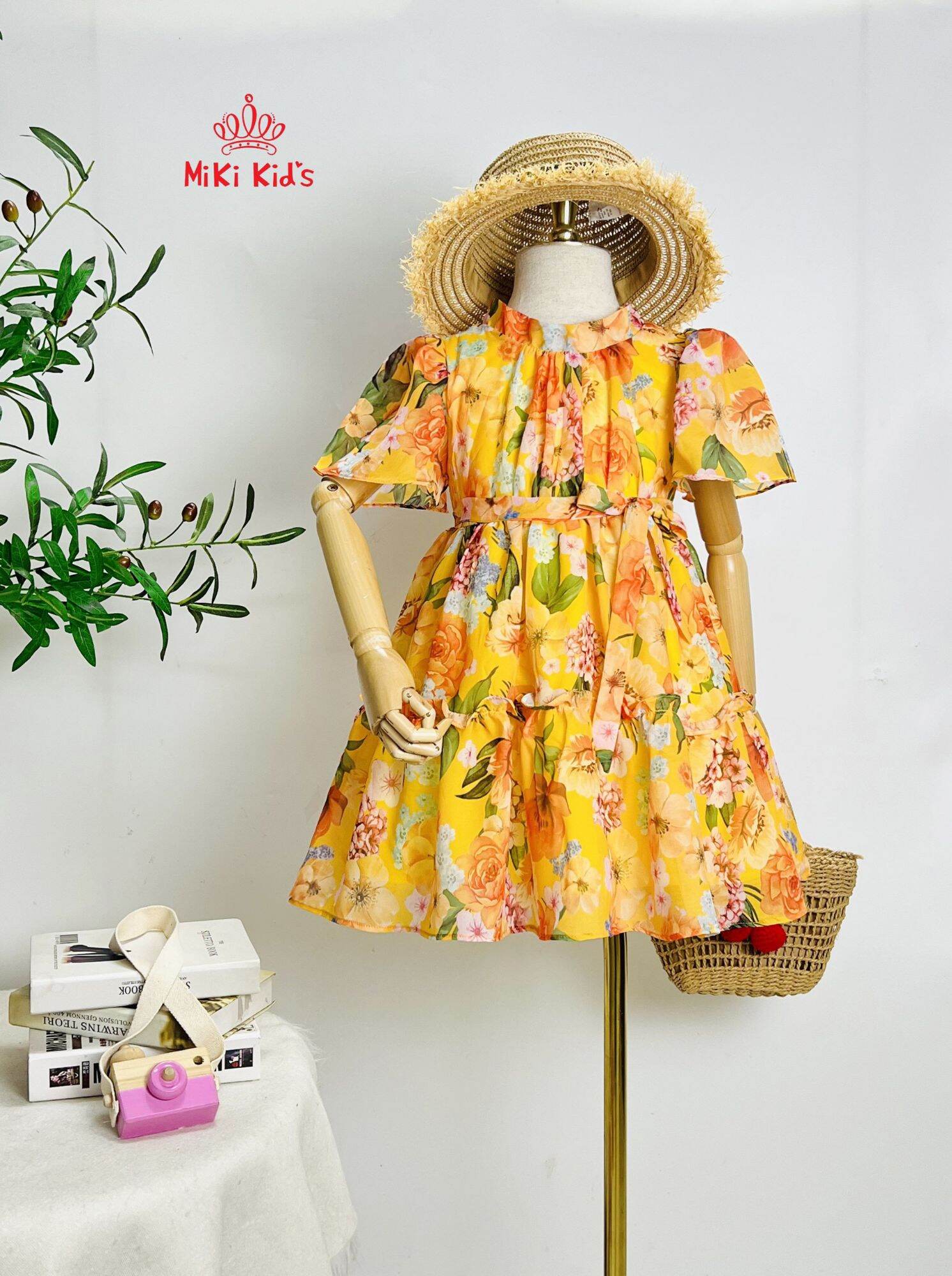 Đầm vải voan cao cấp cho bé gái size 10kg đến 45kg