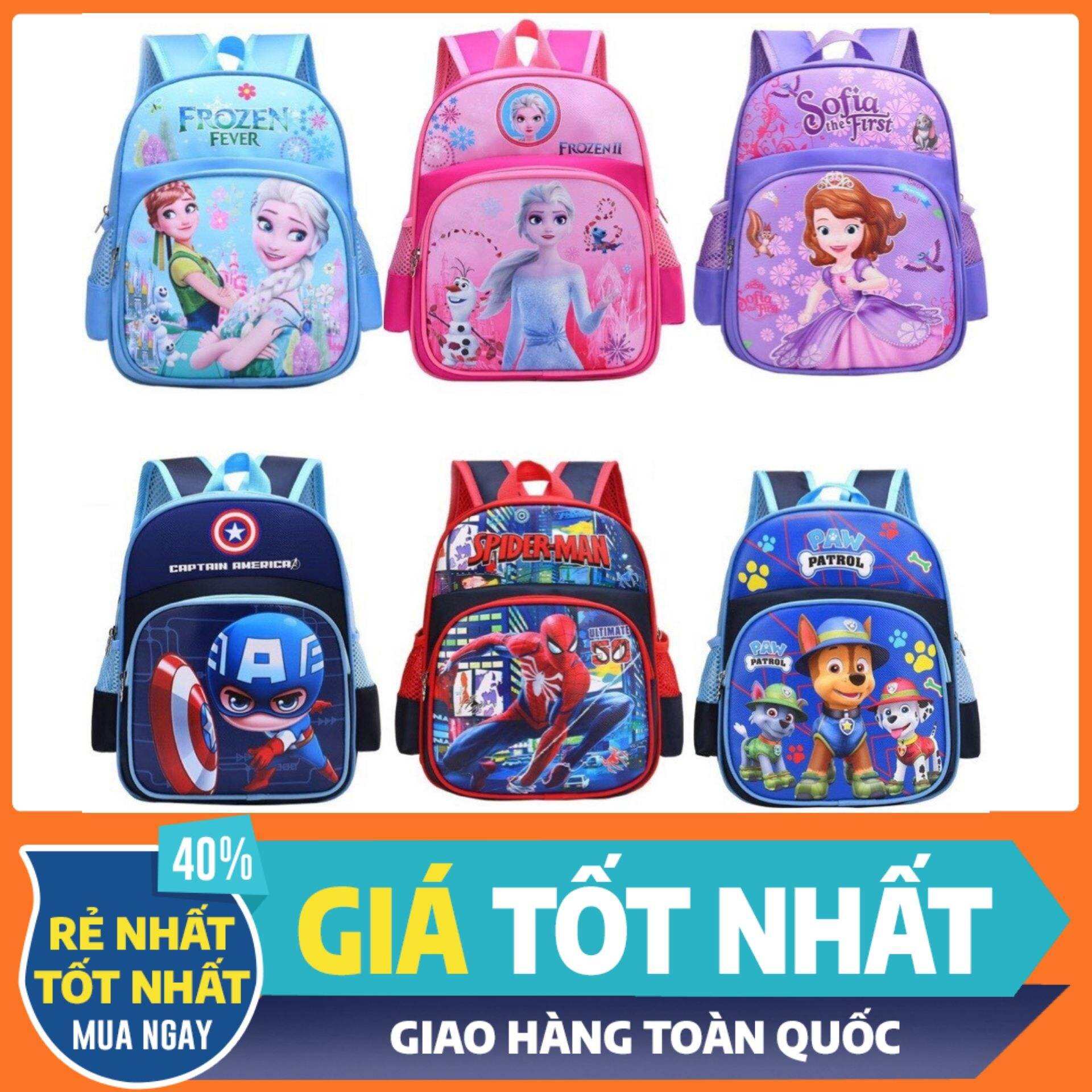 Balo cho bé mầm non trẻ mẫu giáo⚡Balo CEC Waterproof in hình Người nhện Siêu nhân Công chúa Elsa