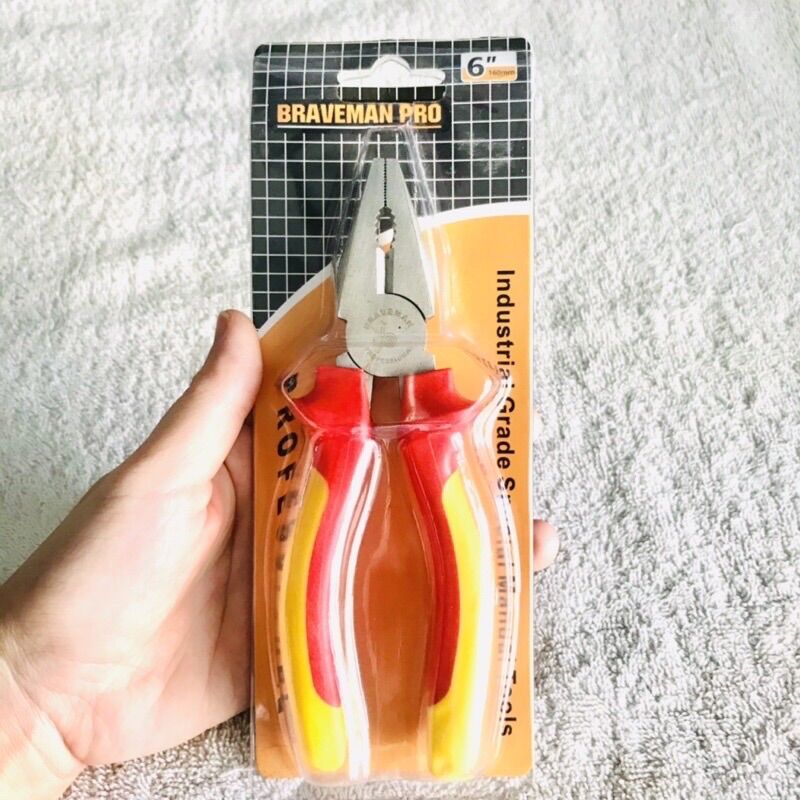 Kìm điện, kìm mỏ bằng Bravemen pro 6 hàng chất lượng