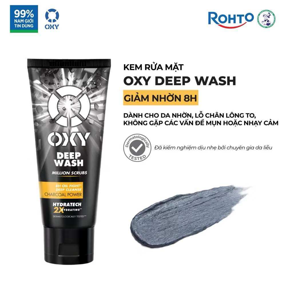 Kem Rửa Mặt OXY DEEP WASH Sạch Sâu 100g đủ màu