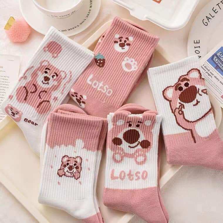 Tất gấu hồng đáng yêu