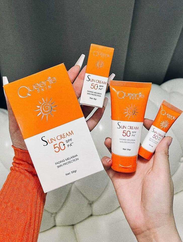 KEM CHỐNG NẮNG PHỔ QUANG A&C QUEENIE SKIN SPF50+ PA+++ 50ml làm nền dưỡng da trắng trang điểm và chống nắng hiệu quả