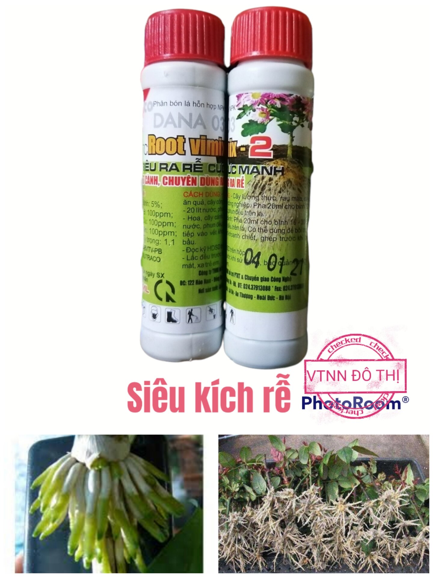 Siêu kích rễ cực mạnh cho hoa lan, hoa hồng, cây cảnh - Root vimix - Ra rễ cực nhiều, nhanh chuyên dùng để chiết, giâm cành dạng ống 20ml