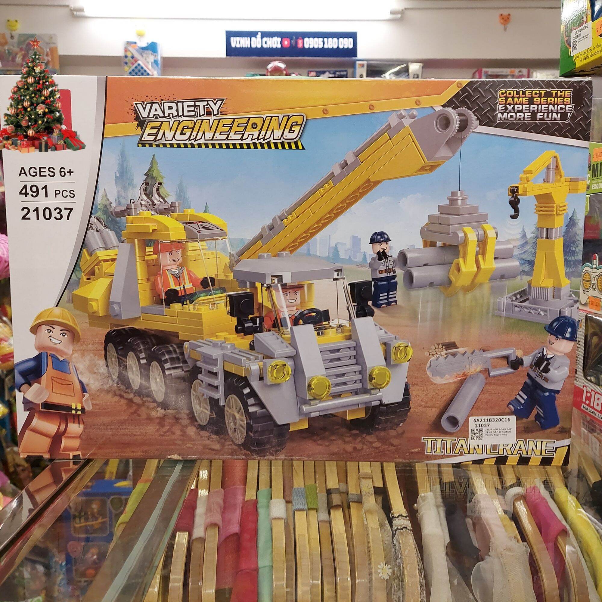 [2 Mẫu] ĐỒ CHƠI LẮP RÁP LEGO XE CẨU CÔNG TRÌNH