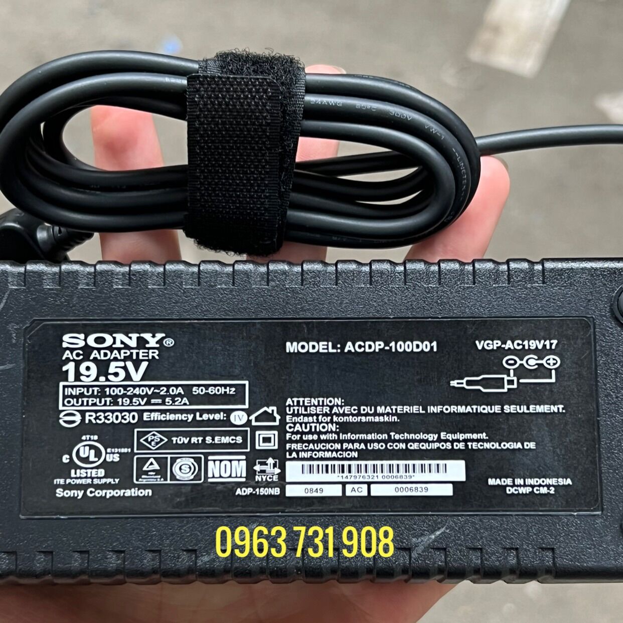 ADAPTER- NGUỒN TIVI SONY 19.5V 5.2A - 5A CHÍNH HÃNG