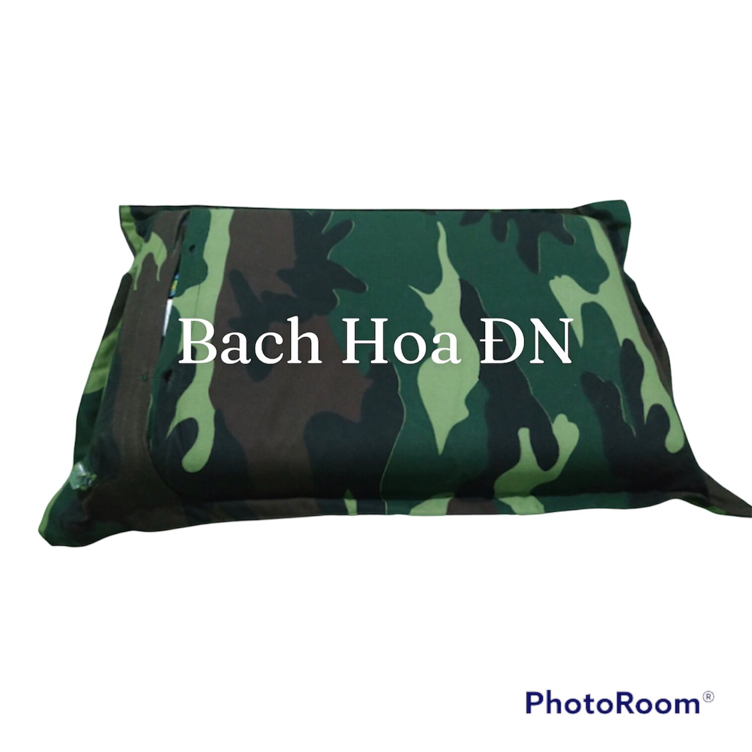 Gối hơi rằn ri in loang hàng chuẩn QN