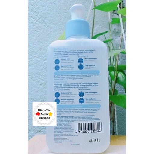 [Bill Canada] Sữa Rửa Mặt Cho Da Dầu, Mụn Cerave SA Cleanser 237ml