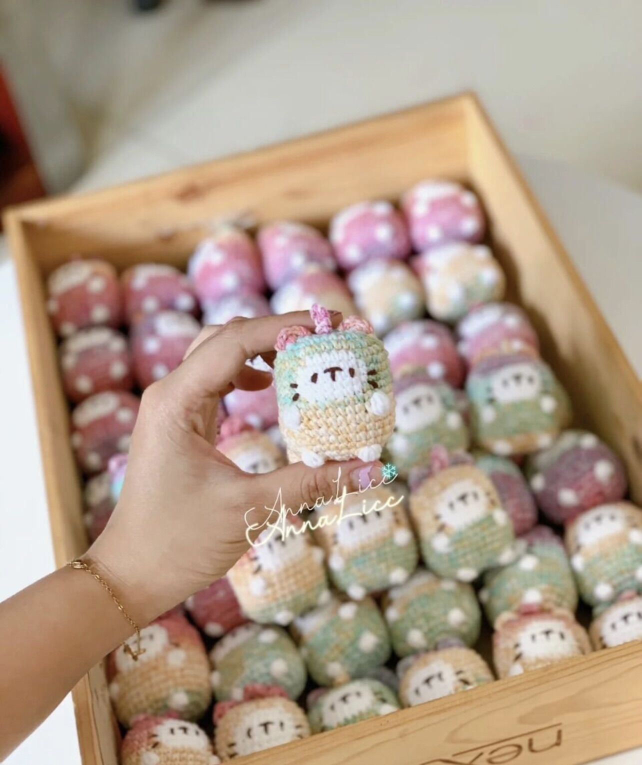 Móc khoá mèo loang/mèo len handmade 100%/móc khoá cute