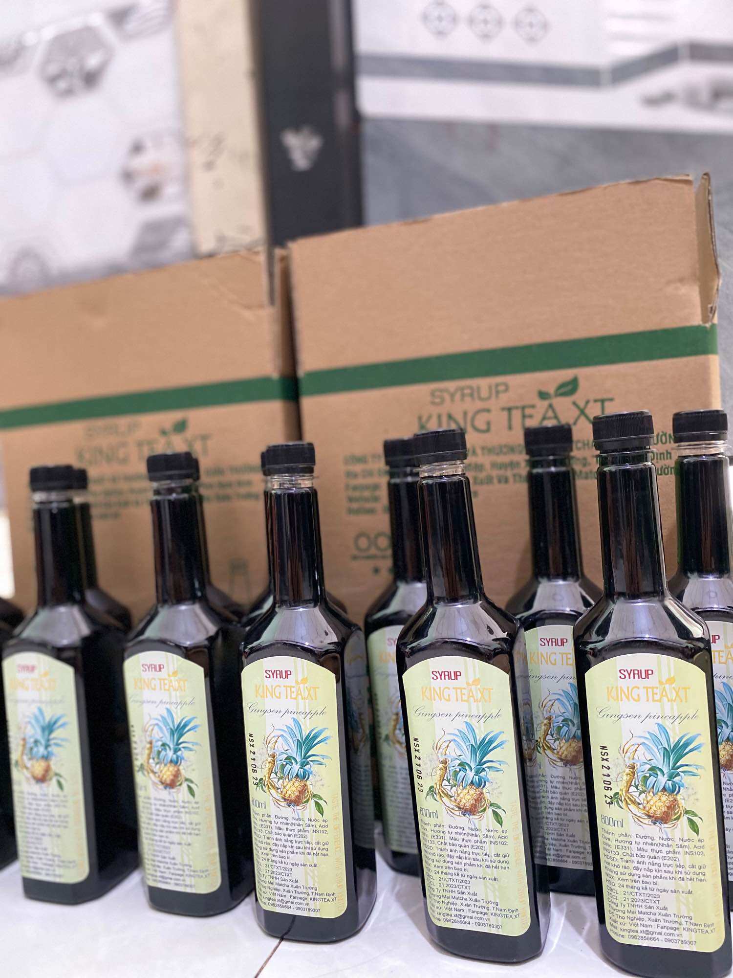 Siro Sâm Dứa King Tea Chai Nhựa 800ml