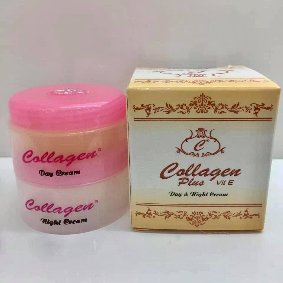 BỘ KEM COLLAGEN PLUS VIT E INDONESIA tái tạo da phục hồi da hư tổn loại bỏ mụn thâm và nám da ( kèm soap rửa mặt) - HX2096