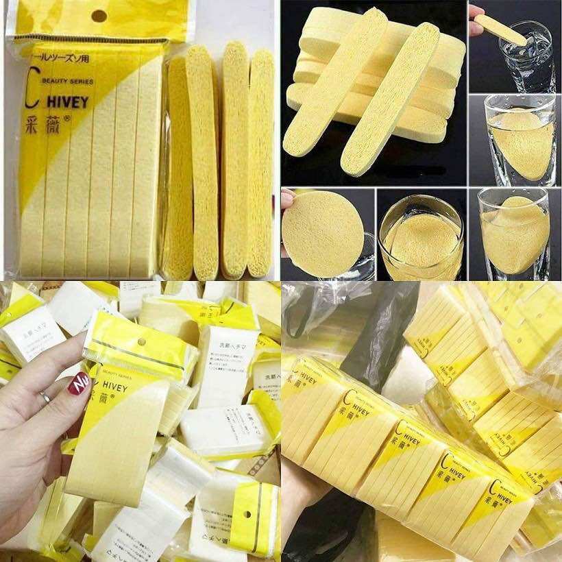 Bông Rửa Mặt Bọt Biển Dạng Nén ( 12 Bông )