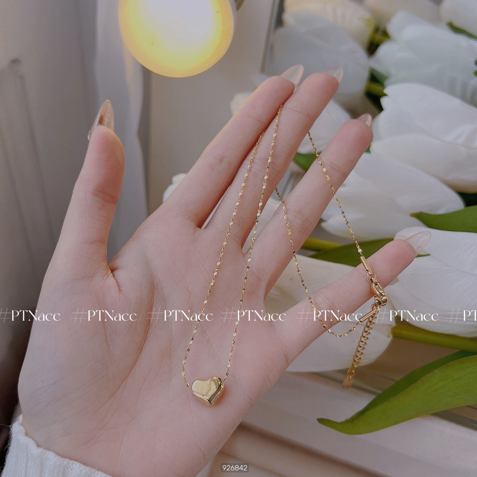 ᴾᵀᴺᵃᶜᶜ dây chuyền titan mặt tim cao cấp . d28312