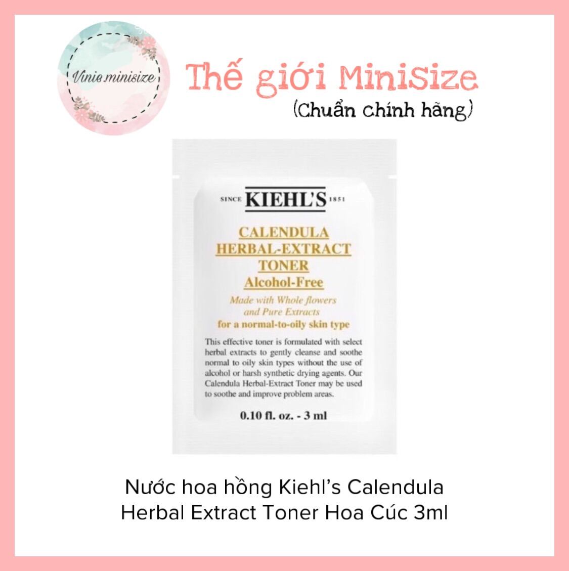 Nước hoa hồng Kiehl’s Calendula Herbal Extract Toner Hoa Cúc 3ml | Vinie.minisize [Sample-Có sẵn] giá rẻ