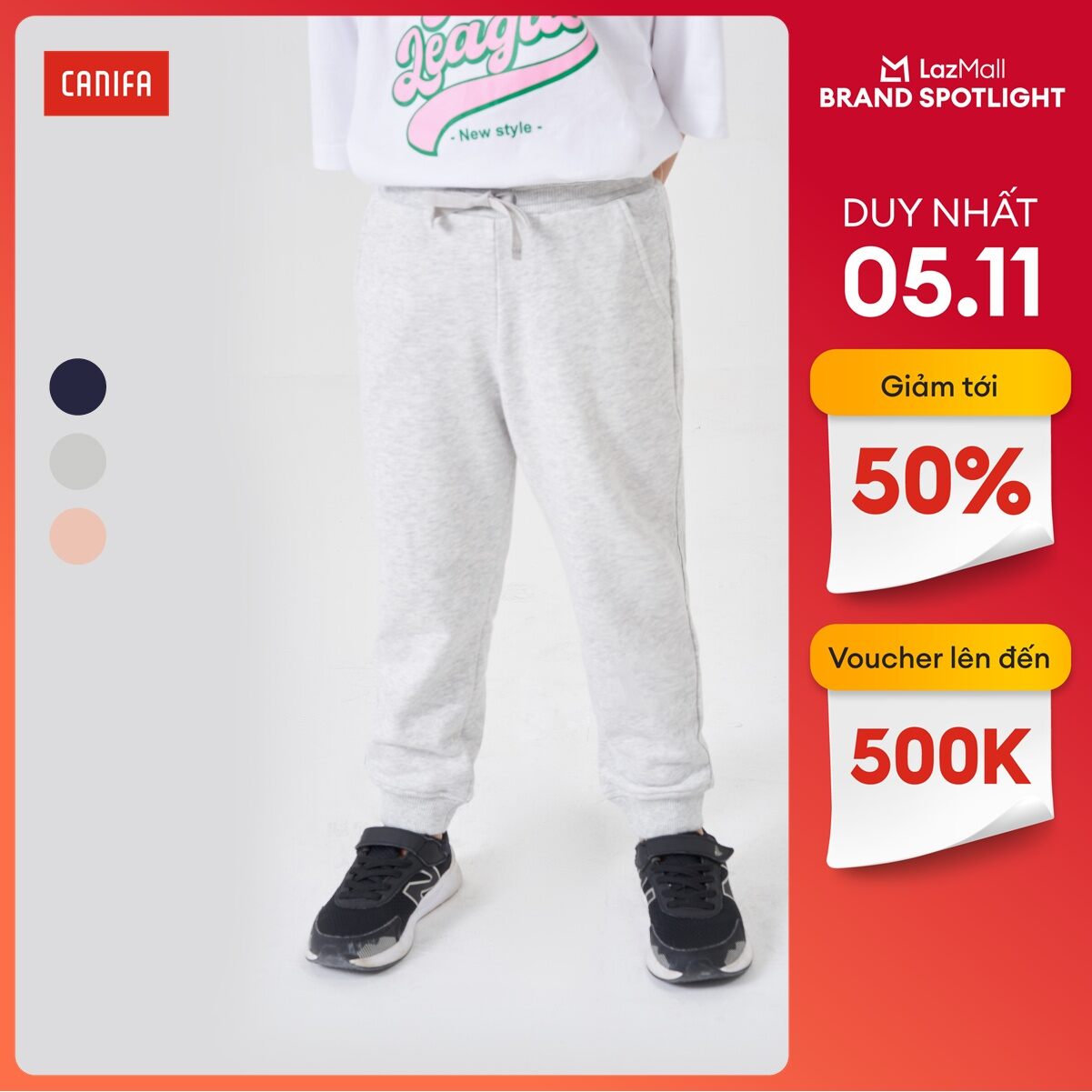 CHỈ 5.11 VOUCHER TỚI 500K Quần nỉ bé gái CANIFA jogger bé gái kiểu dáng khỏe khoắn 1BP23W009