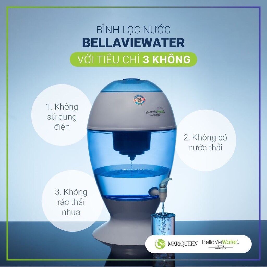 Bình lọc nước Ion kiềm Bellaviewater 20L(Egg)