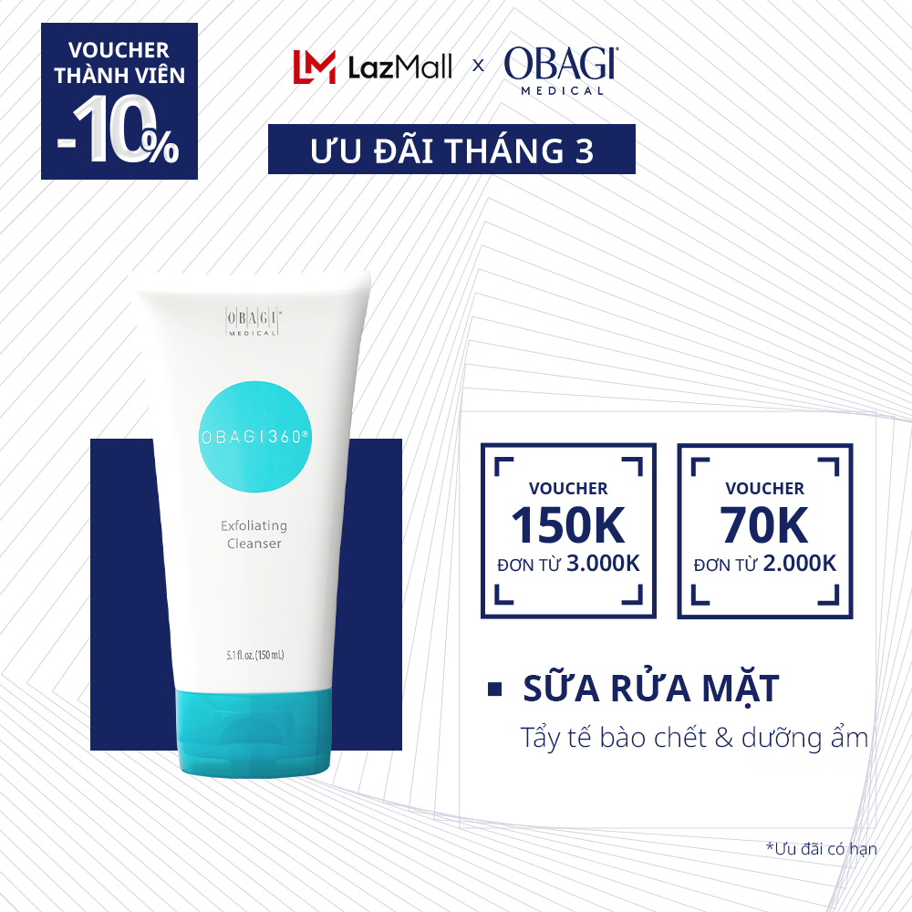 [Date 02/2026] Sữa Rửa Mặt Tẩy Tế Bào Chết Obagi360 Exfoliating 150ml