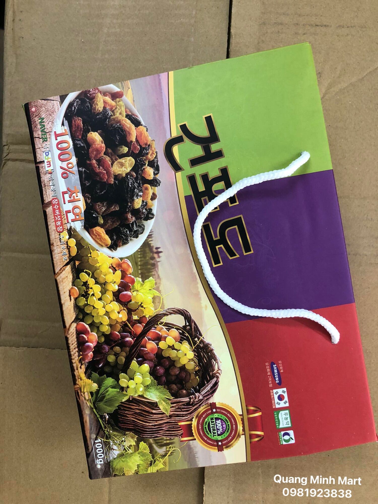 Nho khô Hàn quốc cao cấp 1 kg ngon thượng hạng tặng kèm túi