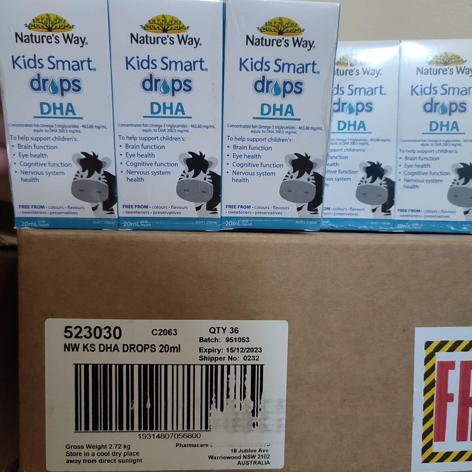 [HCM]Date 2027-DHA dạng giọt Nature’s Way Kid Smart DHA Drops 20ml Úc