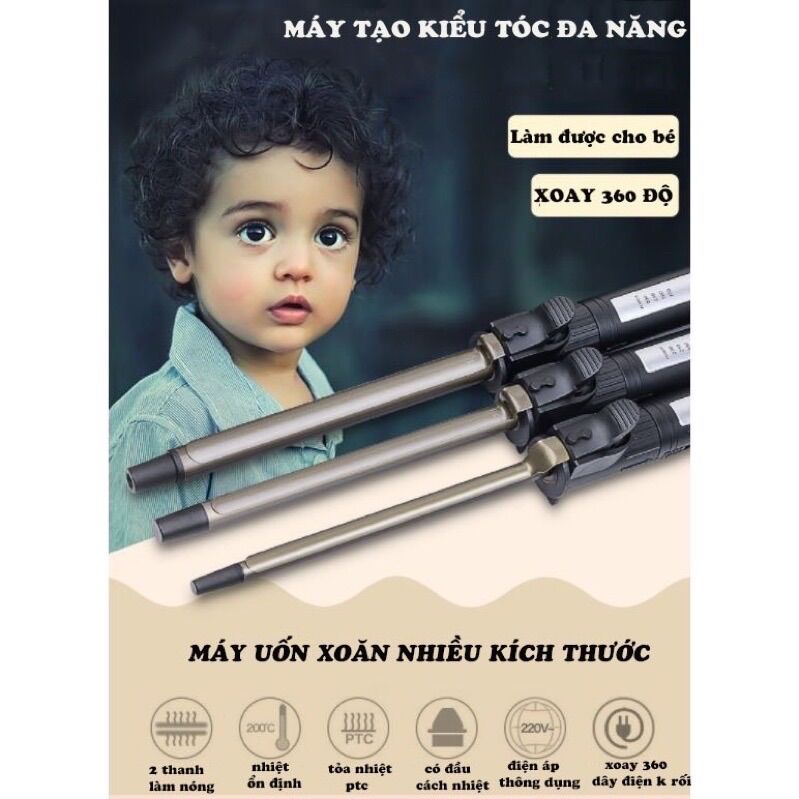 Máy uốn tóc làm xoăn xoay 360