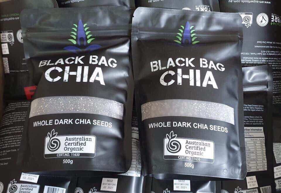 Túi 500g Hạt chia đen Úc Black bag chia date mới