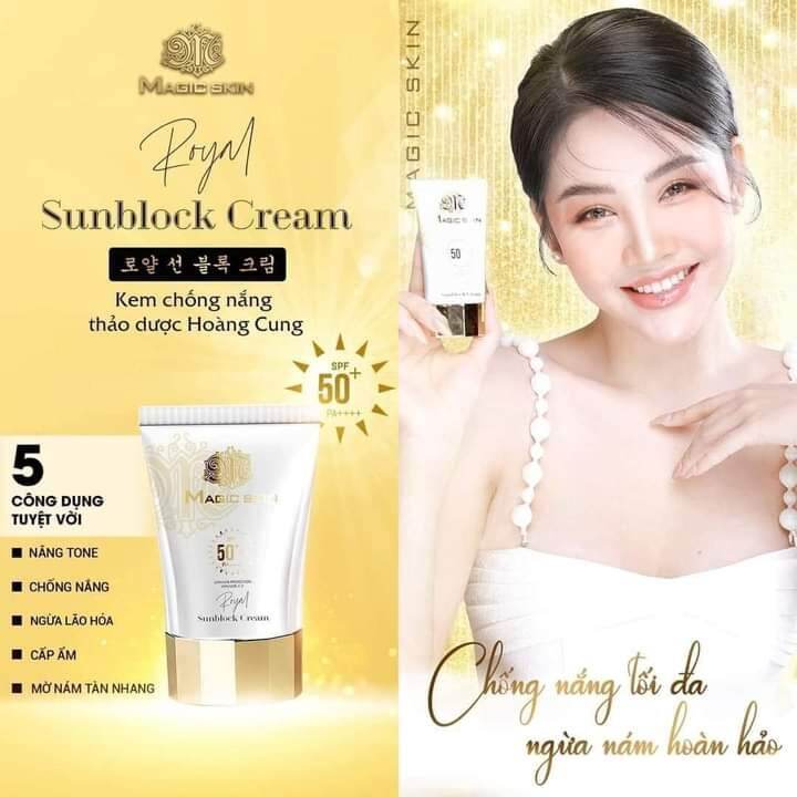 KEM CHỐNG NẮNG MAGIC SKIN Royal Sunblock cream 50ml SPF 50++ PA ++++
