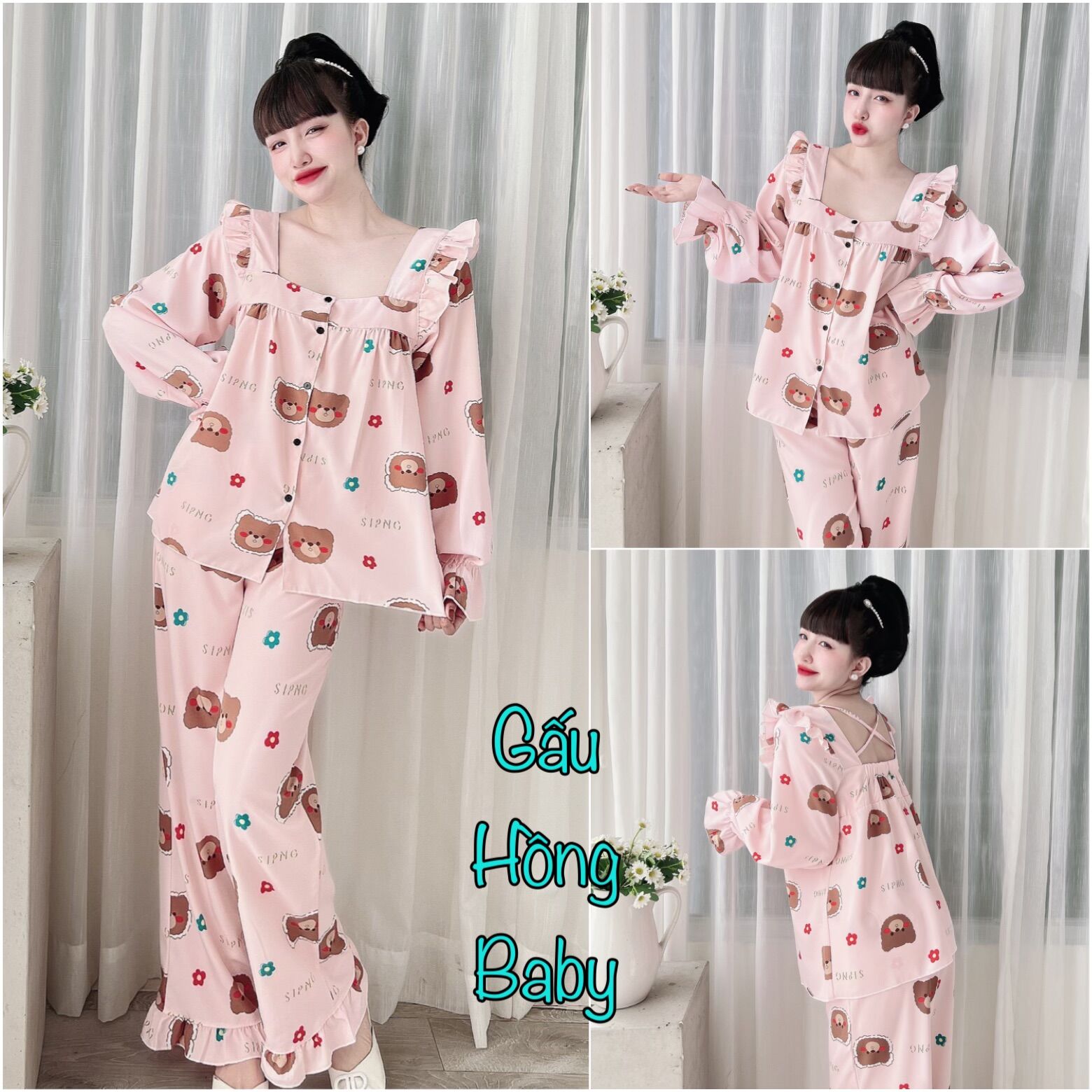 (Bigsize 50-110kg) Đồ Bộ Lụa Nhật Hoạ Tiết siêu xinh - Form Áo Cánh Dơi