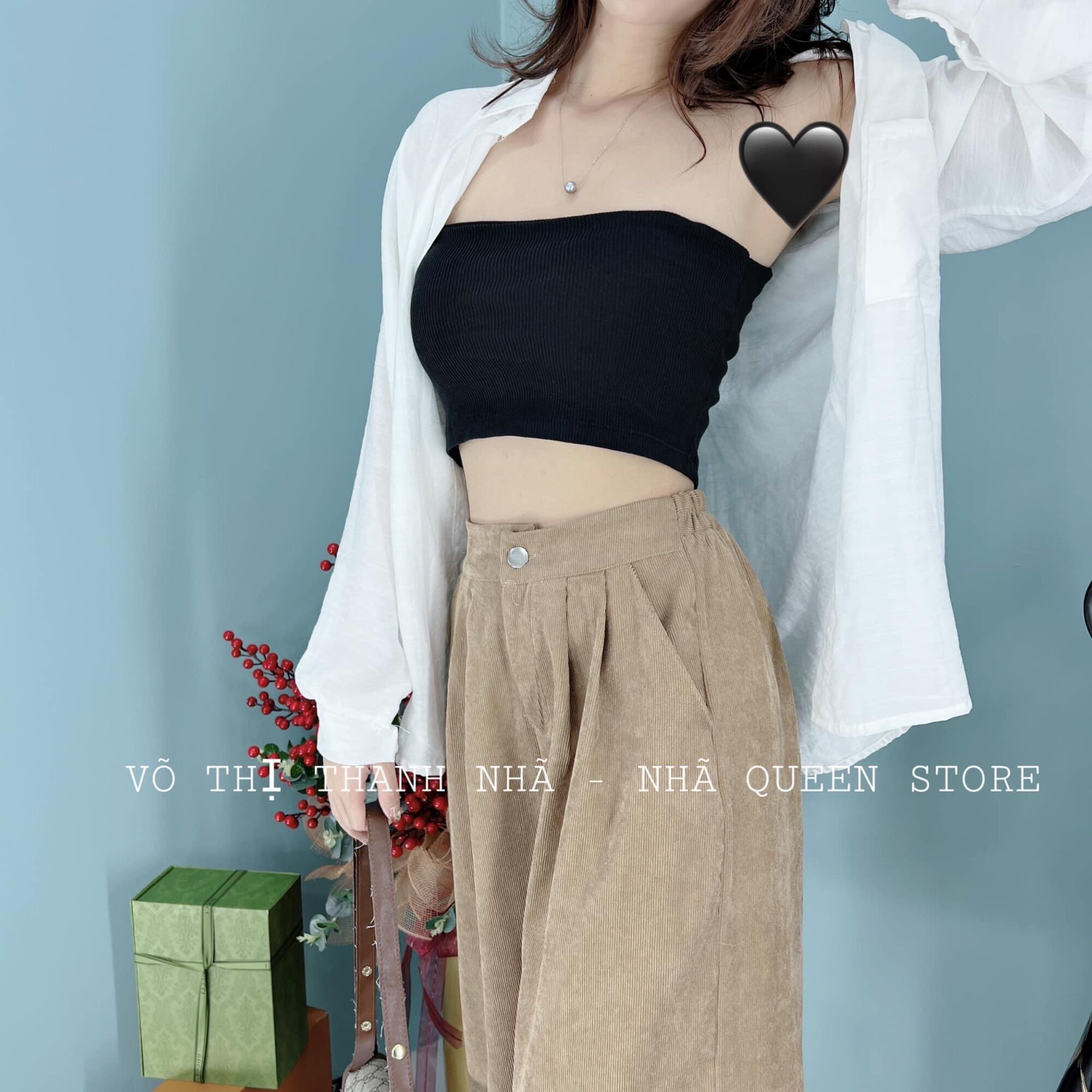 Set Sơ Mi Tay Dài Kate 1 Túi + 2 Dây Trơn