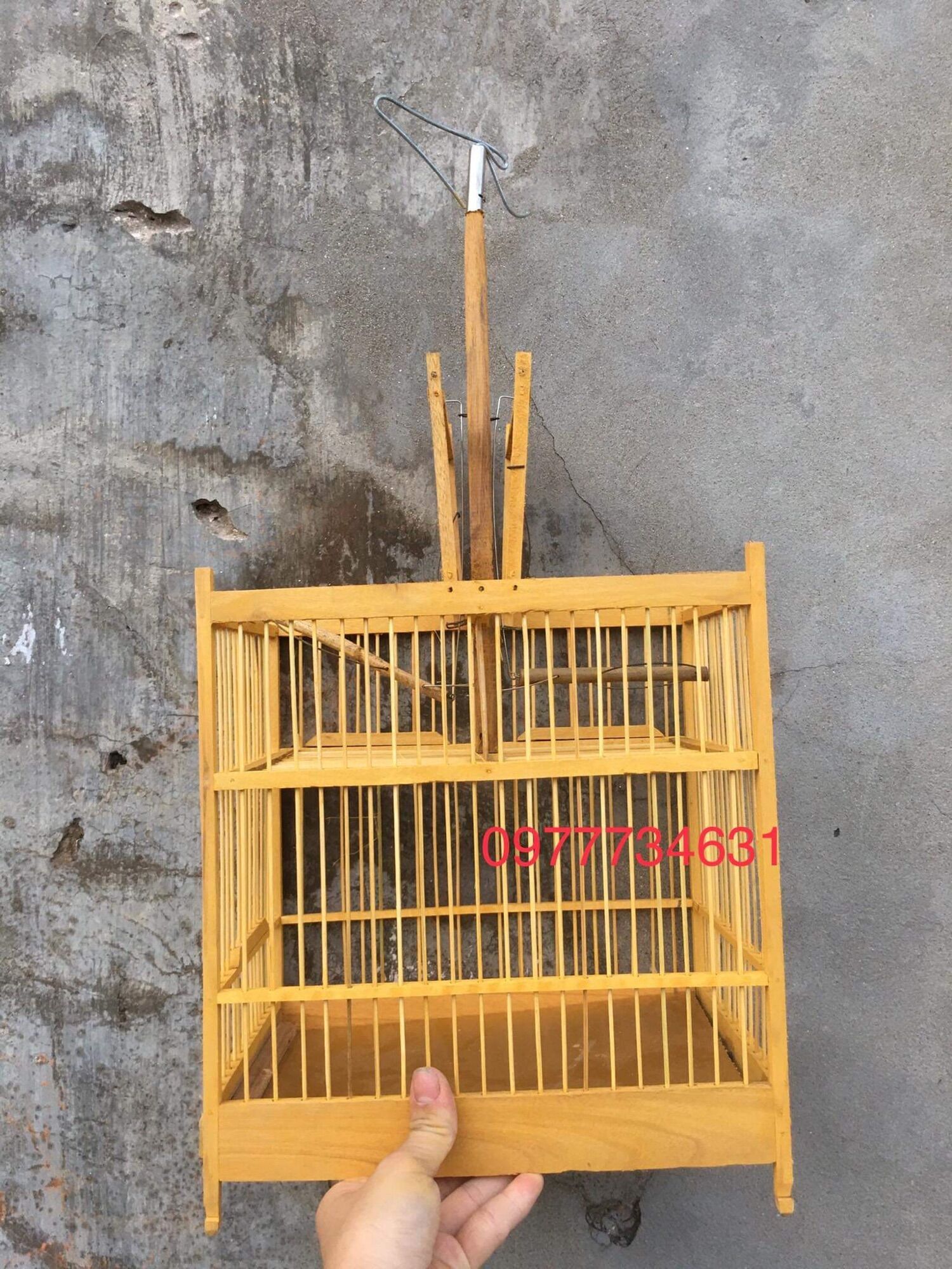 Lồng bẫy chim vành khuyên 2 cửa gỗ Huế