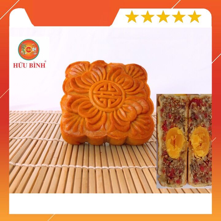 Bánh trung thu trứng muối nhân thập cẩm 200g - bánh trung thu hữu bình